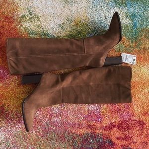 Zara Suede High Heeled Brown boots, EU 39. New with Tags